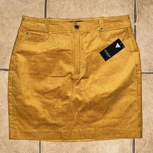 GUESS Mustard Yellow Corduroy Mini Skirt